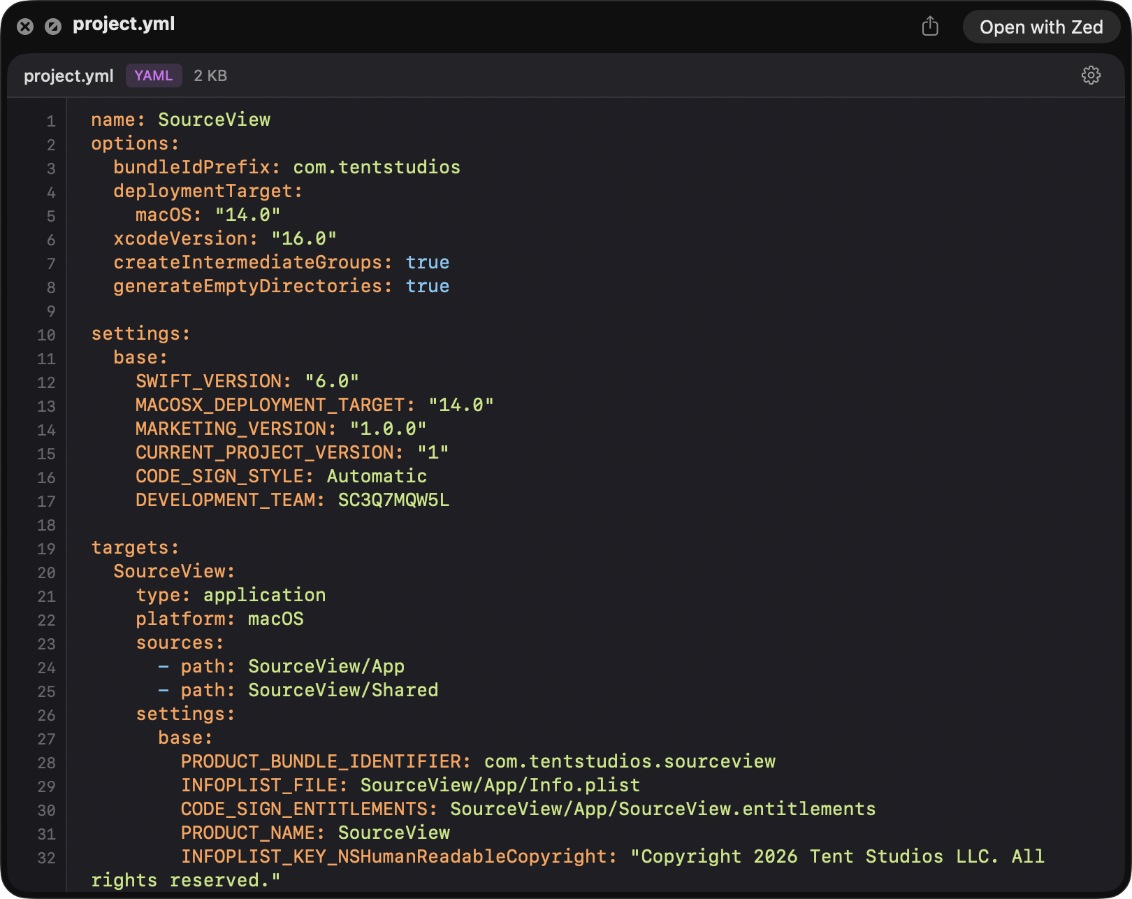 Syntax Look Quick Look panel showing syntax-highlighted code