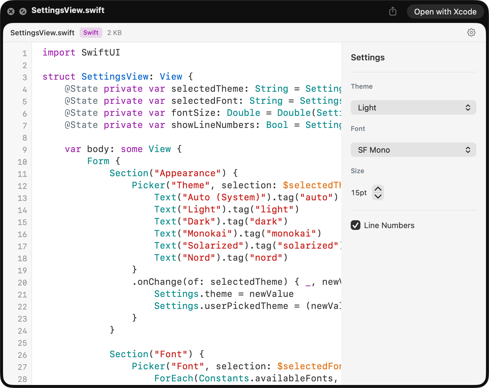 Syntax Look — Light theme